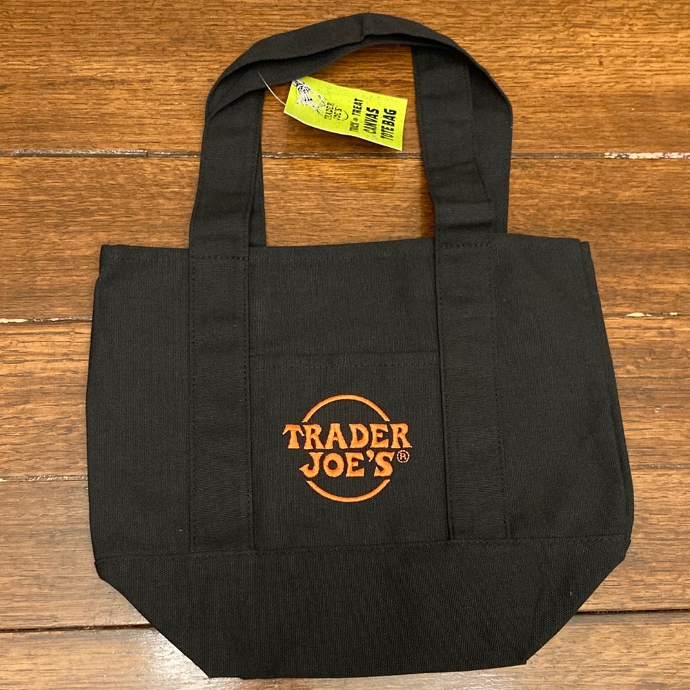 Trader Joe’s Halloween mini Black canvas Tote Bag